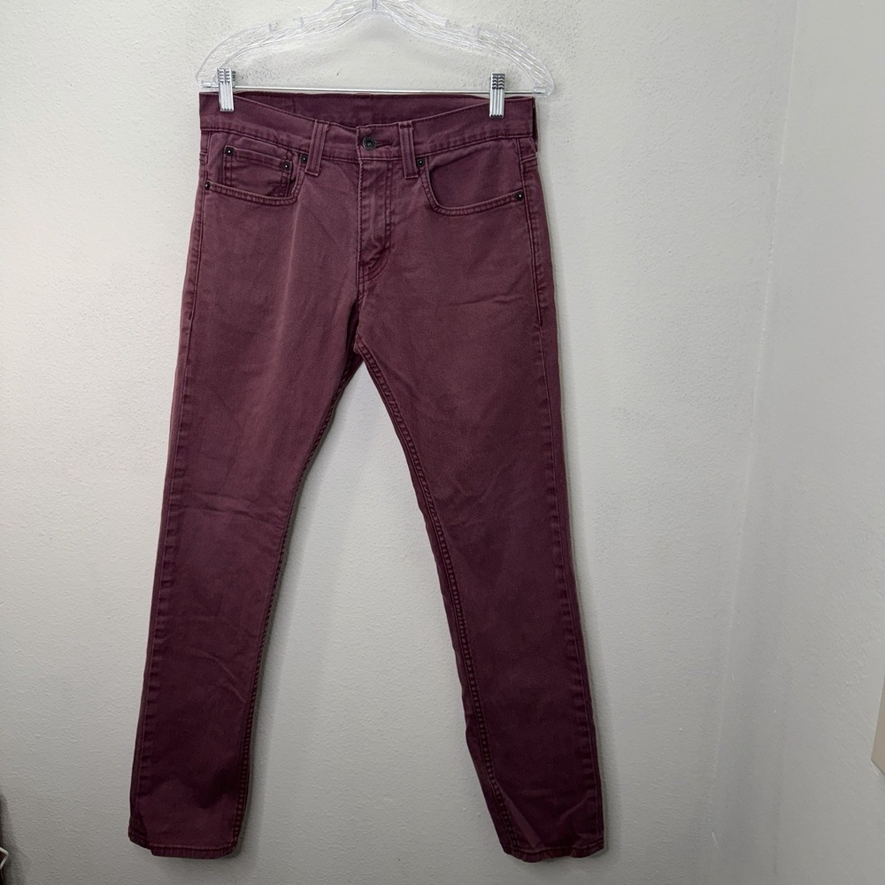 Levis 511 Slim Tapered Jeans Mens 31x32 Purple Burgundy Stretch Denim
